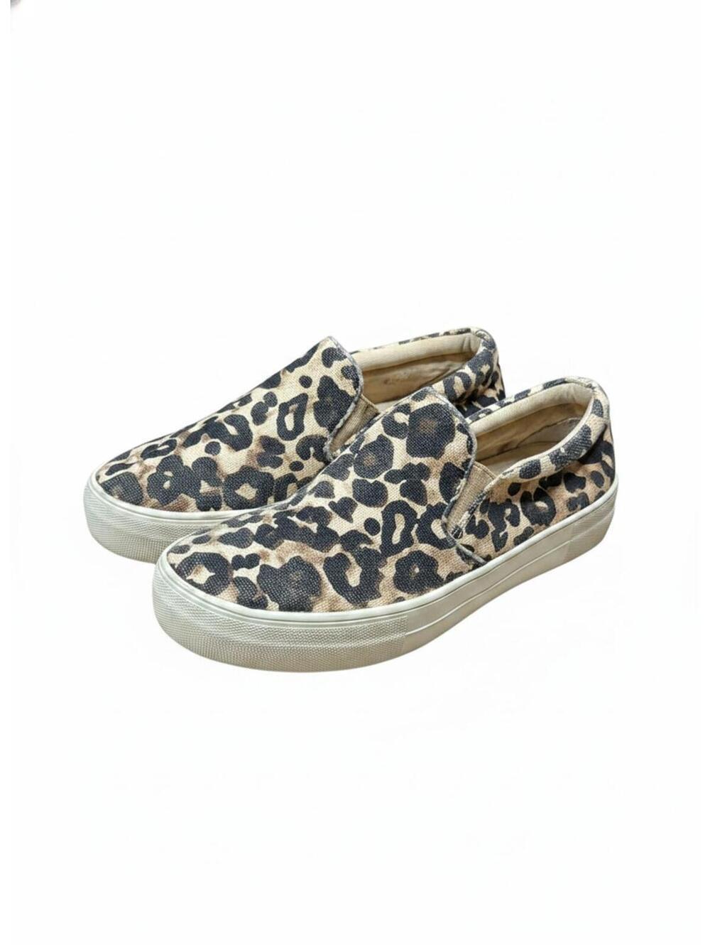 Steve Madden Gillis Leopard Print Slip On Platform Sneakers Size 8